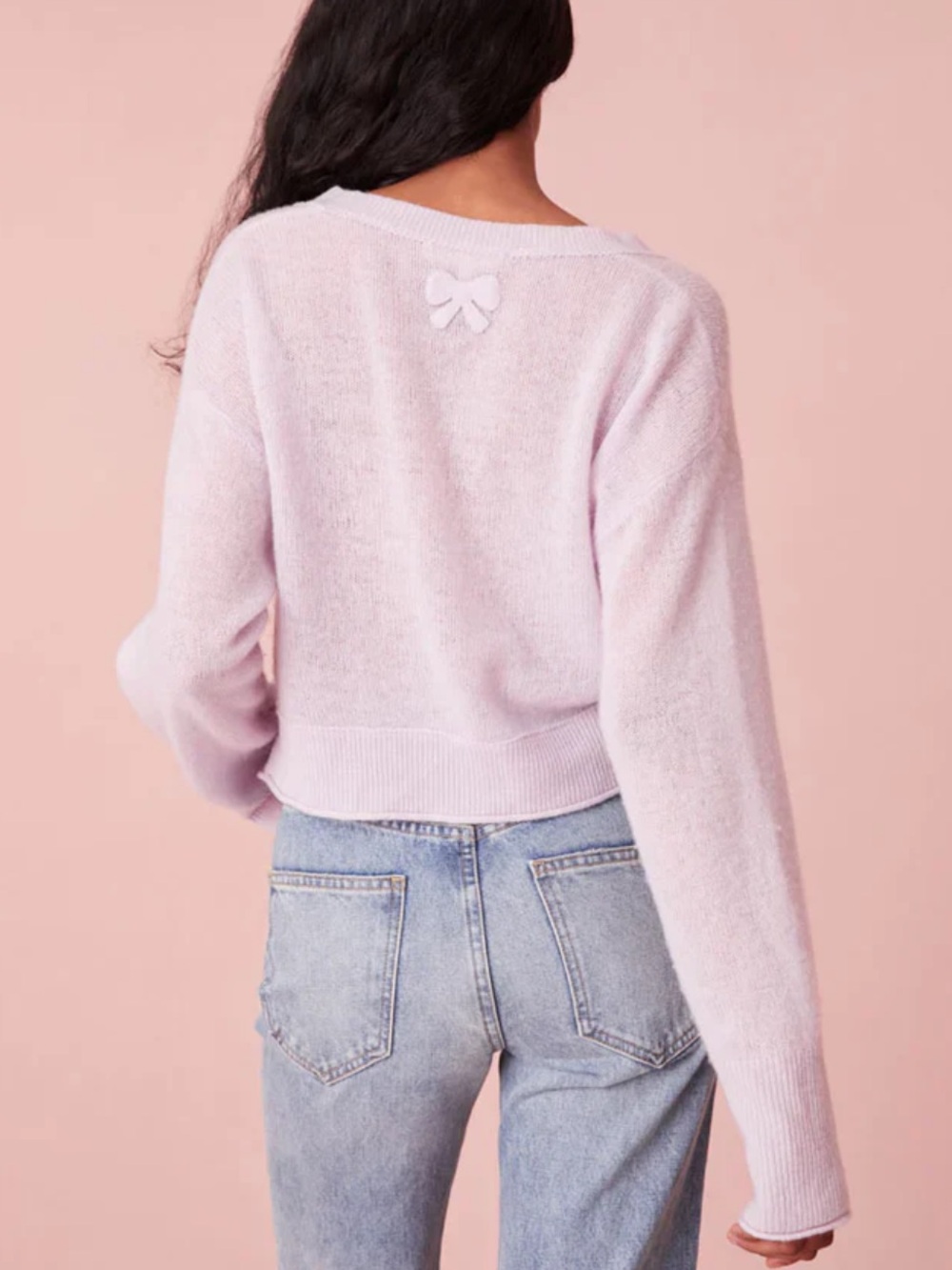 Love Shack Fancy • Cashmere Lawrence Lightweight Cardigan Lilac Size XXL